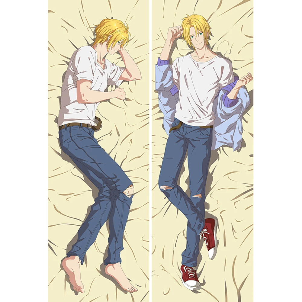 Anime Decorating Pillow Case Banana Fish Eiji Okumura Ash Lynx Dakimakura 2-Side Print Hugging Body Cushion Cover Otaku Waifu