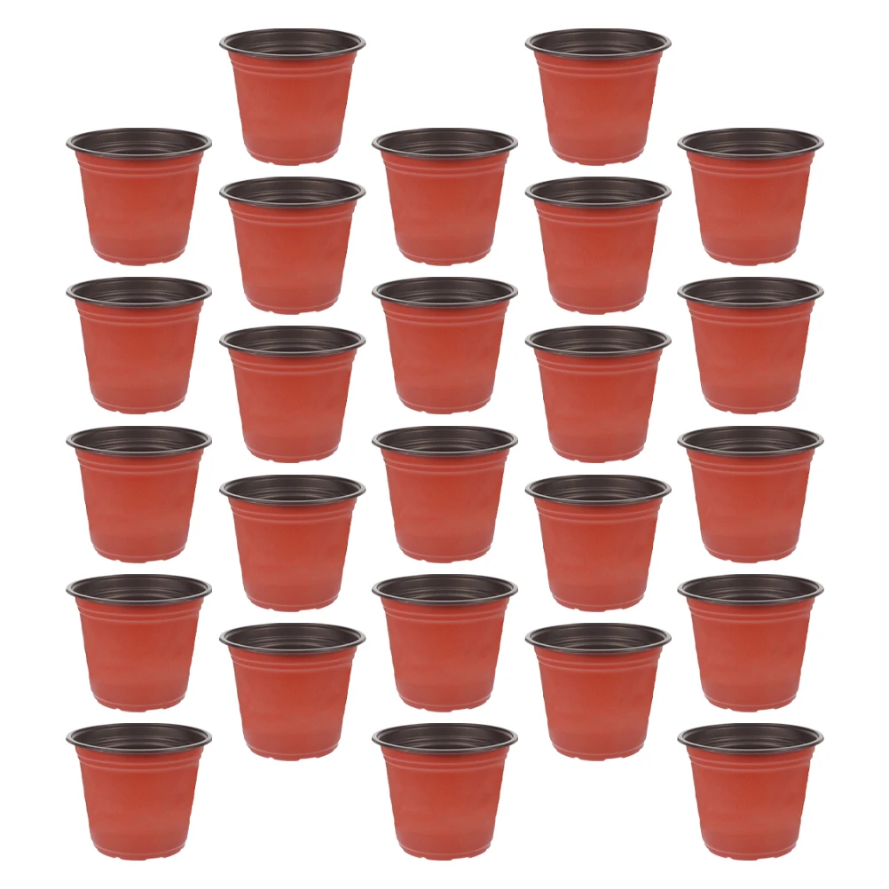 

150 Pcs Nursery Pots Plastic Seedling Starter Pots Rectangular Brown Drainage Holes PP Material Suitable Succulents