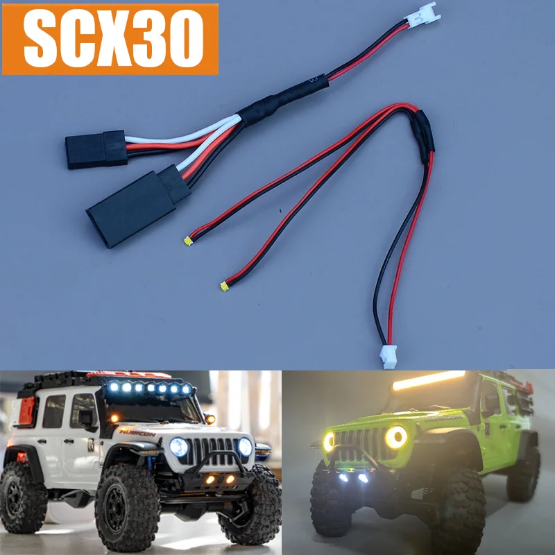 

Масштабная модель внедорожника 1:30 SCX30 для Jeep Wrangler: светодиодные фары и аксессуары для переднего бампера