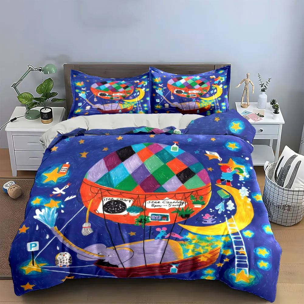 

"Dreamy Night Adventure Set" Bedding Set with 1 Duvet Cover 2 Pillowcases Single Double King Queen, Gift
