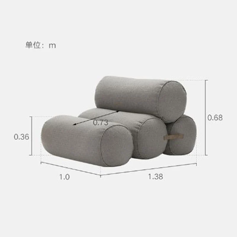 Two People Bean Bag Sofas Nordic Removable Chaise Lounge Washable Lounger Tatami Chair Living Room Furniture Side Handle Design