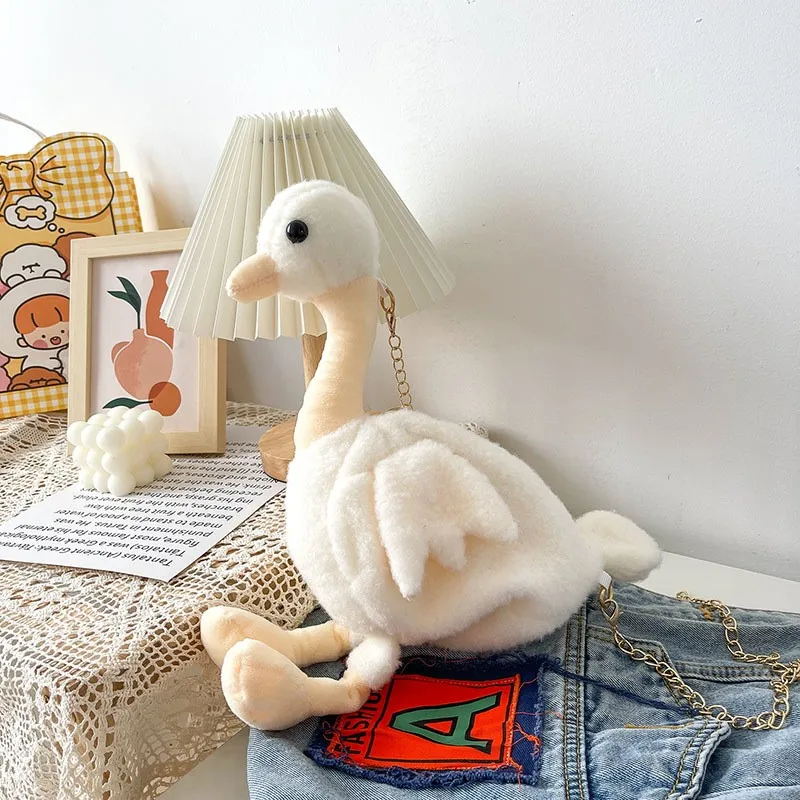 Simulation Ostrich Plush Toy Creative Cute Animals Ostrich Doll Backpack Fashion Personality Girl Women's Ostrich Crossbody Bag