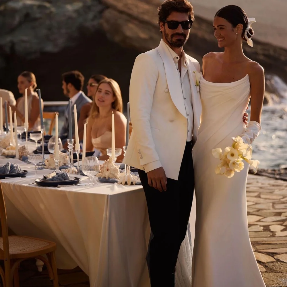 

Customized Exquisite Scoop Neck Wedding Gown Charming Mermaid Wedding Dress Sleeveless Zipper Bridal Dresses Vestidos De Noiva
