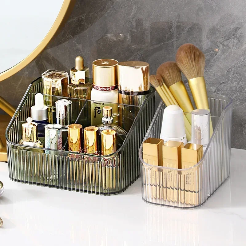 Desktop Makeup Organizer Lipstick Nail Polish Jewerly Organizer Makeup Brush Holder Bathroom Skincare Cosmetic Storage Box