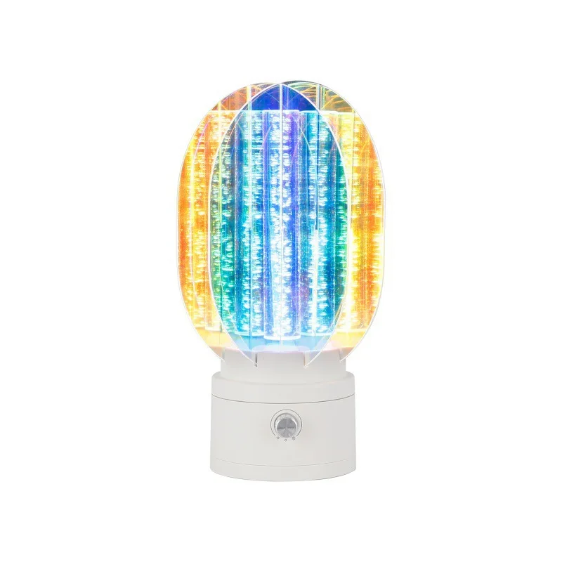 Acrylic Nightstand Lamp With Rechargeable Battery360 Rotation RGB Illumination Bedside Lamps Aurora Table Lamp