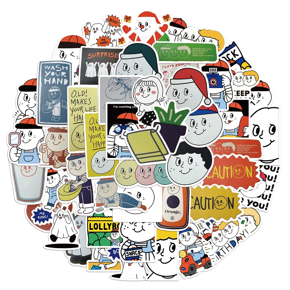 50PCSOhloly Day - Graffiti Sticker Decoration Phone Case Desktop Notebook Water Cup Outdoor Decoration Waterproof Sticker