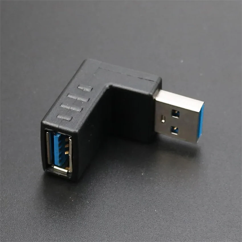 1 قطعة 90 درجة اليسار اليمين الزاوية USB 3.0 ذكر إلى موصل سالب محول USB3.0 إلى USB3.0 محول لأجهزة الكمبيوتر المحمول #4