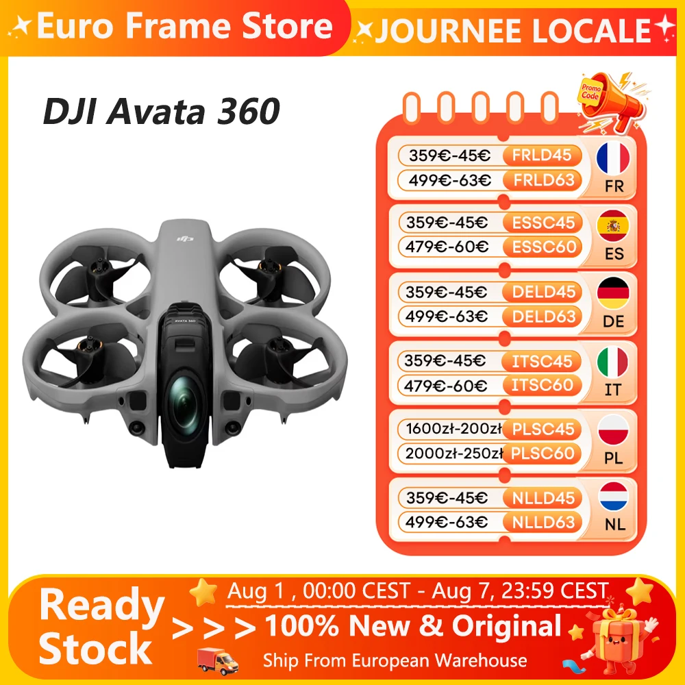 DJI Avata 360 360 °   Panorama-Drohne 8K HDR Video 1-Zoll-Sensor Omnidirektionale Hindernisvermeidung FPV RC-Drohne Avata 360