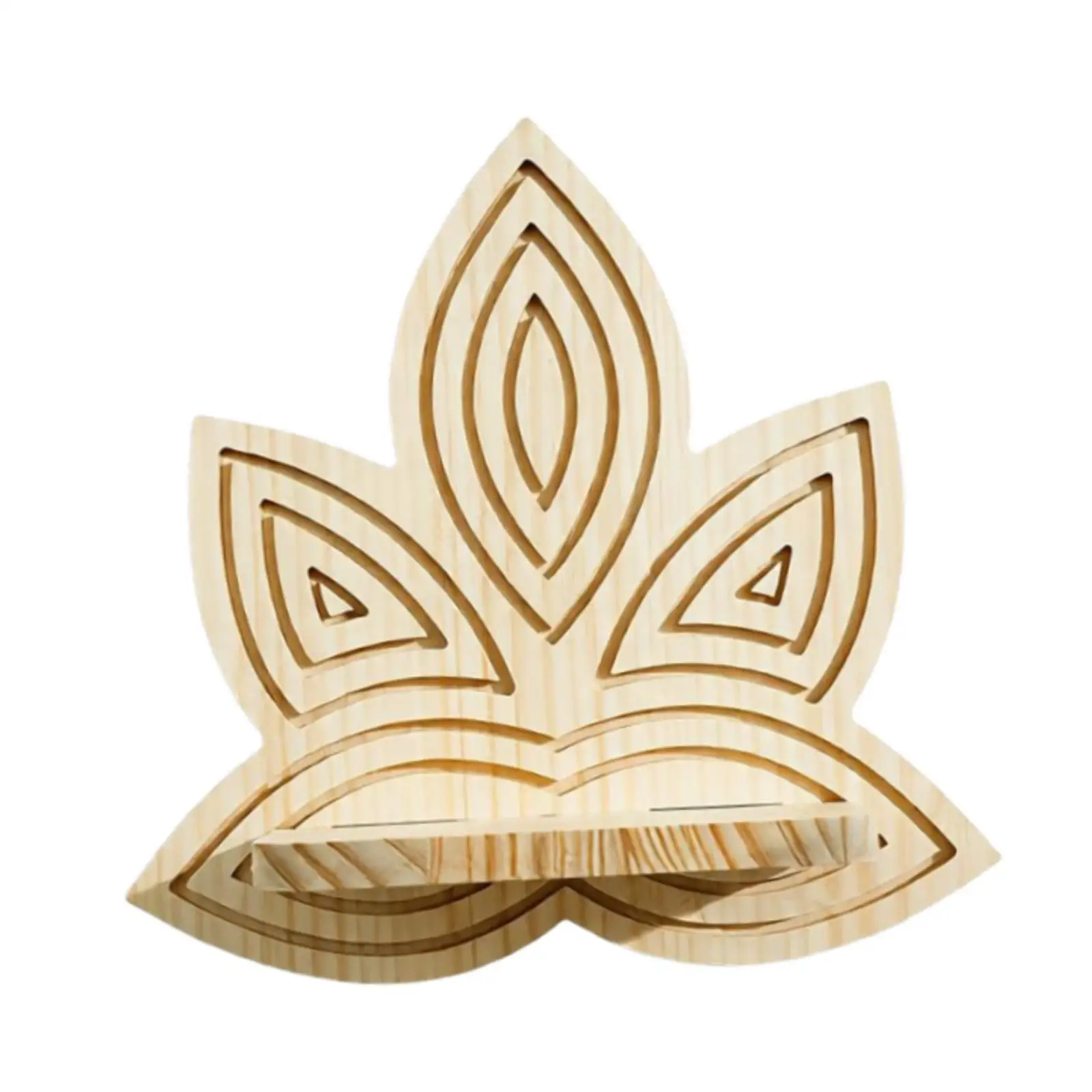 

Wooden Wall Shelf Modern Lotus Design Wall Mounted Storage Rack for Living Room Bedroom Home Decor Display