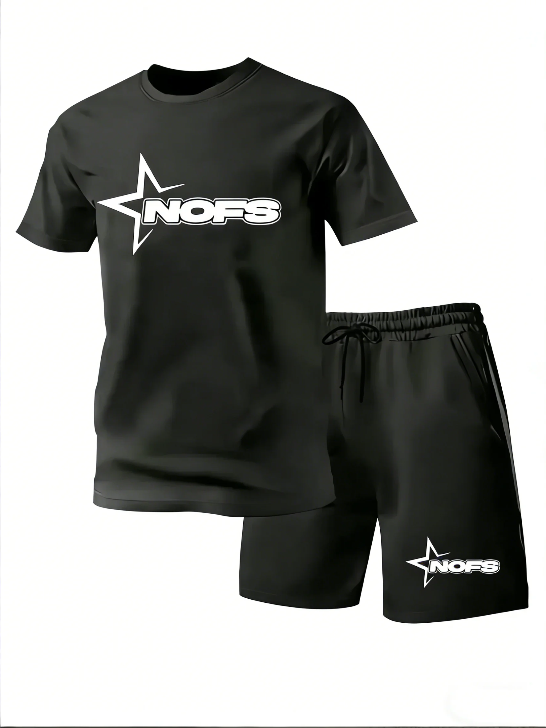 

Summer lightweight sports outfit for men - short-sleeved shorts, quick-drying mesh breathable short-sleeved T-shirt casual set