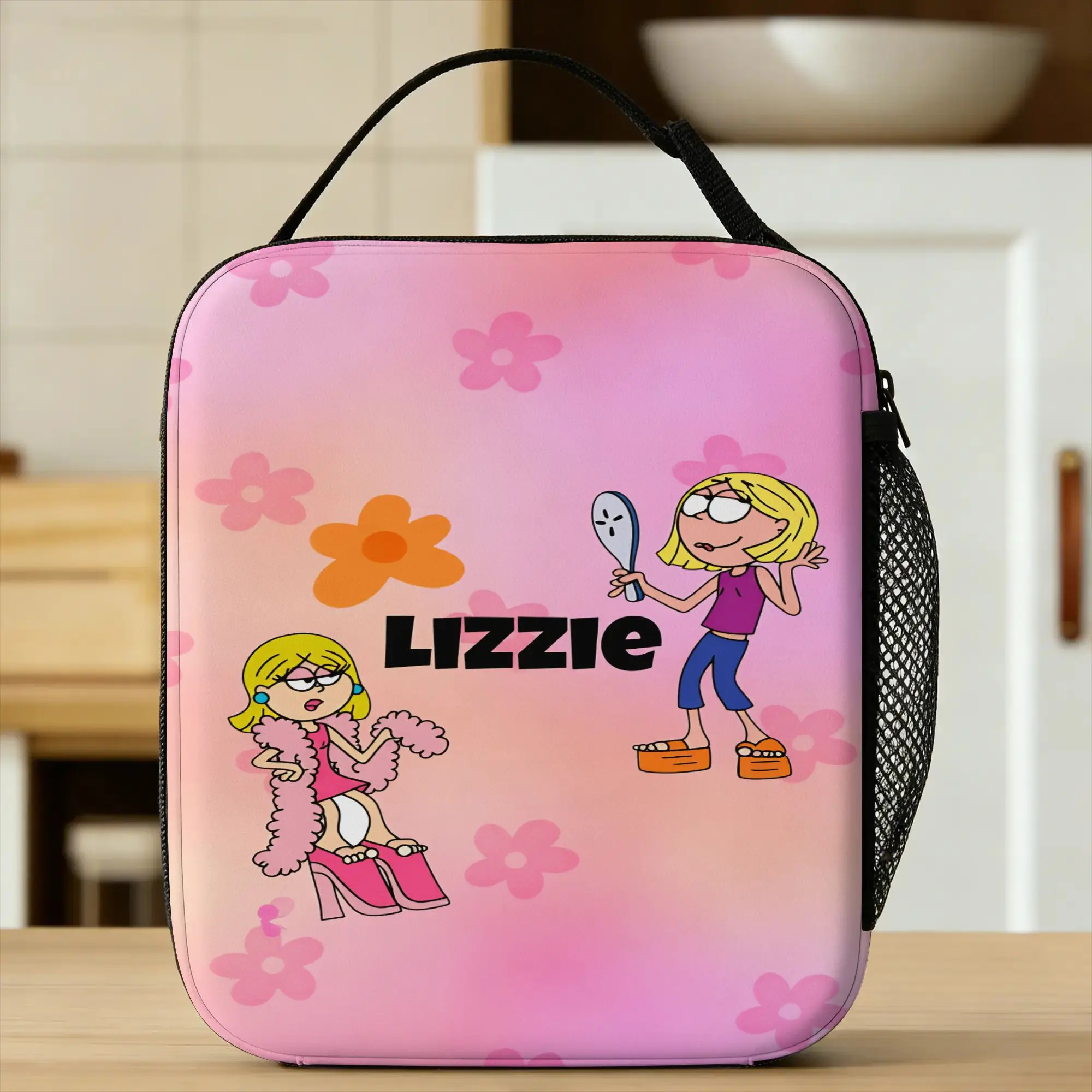 Lizzies Cartoon McGuires Lunch Bag  Convenient Lunch Box Unisex Office Graphic Cooler Bag Leisure Oxford Thermal Tote Handbags