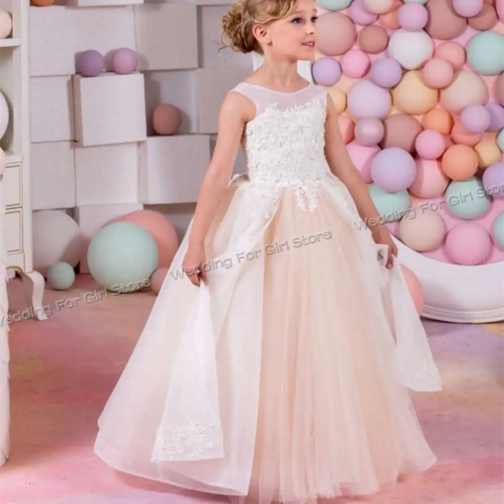 

Pageant 0-16 Years High Quality Flower Girl Dresses Beaded Lace Princess Gowns for Kids Customize Wedding Party Dresses for Girl