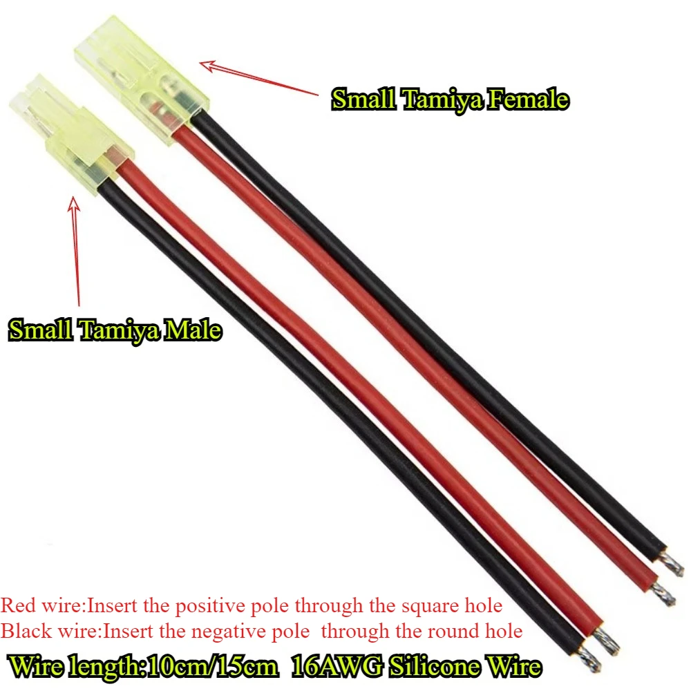 Big/Small Tamiya Plug Male Female Connector Adapter with 10cm/15cm 14/16AWG Silicone Wire Cable for RC Car Lipo Battery Charger