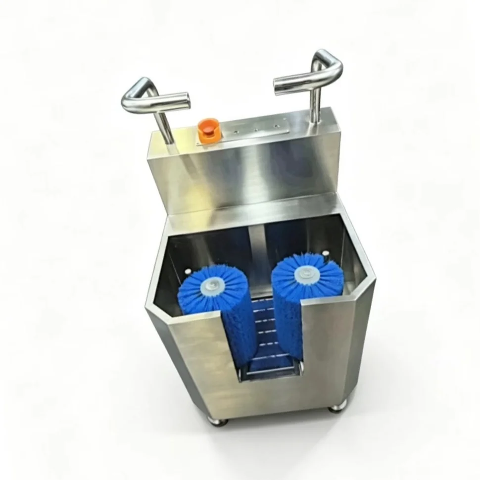 Space-Saving Automatic Boot Washer with Brush, Compact Shoe Cleaning Machine for Laboratory & Slaughterhouse Entrance