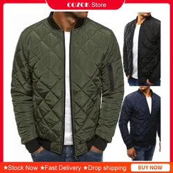 Men's Cotton-padded Jackets Solid Color Riding for Bmw Jacket Men Rhombus Seam Cotton Man Jackets Coat Overcoat