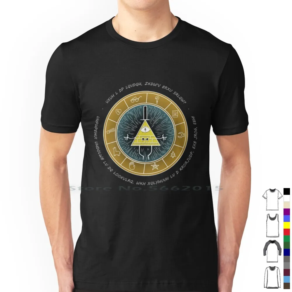 - Bill Cypher T Shirt 100% Cotton Dipper Mabel Animation Cartoon Bill Cypher Armageddon Illuminati Gruncle Stan Alex Hirsch