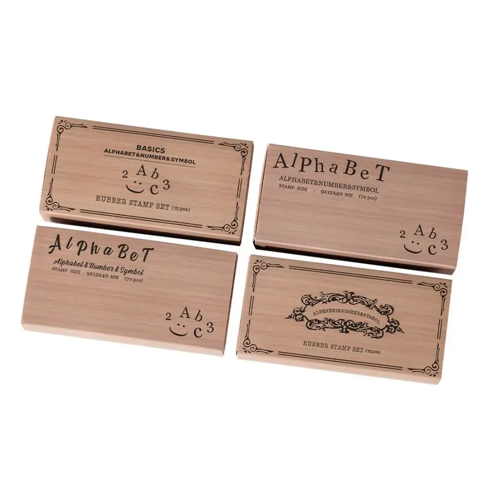 70 Pcs New Wooden Handle Wooden Rubber Stamp Set Rubber Stamp Standard Size Number Stamp Set Durable Crafting DIY Stamp Set