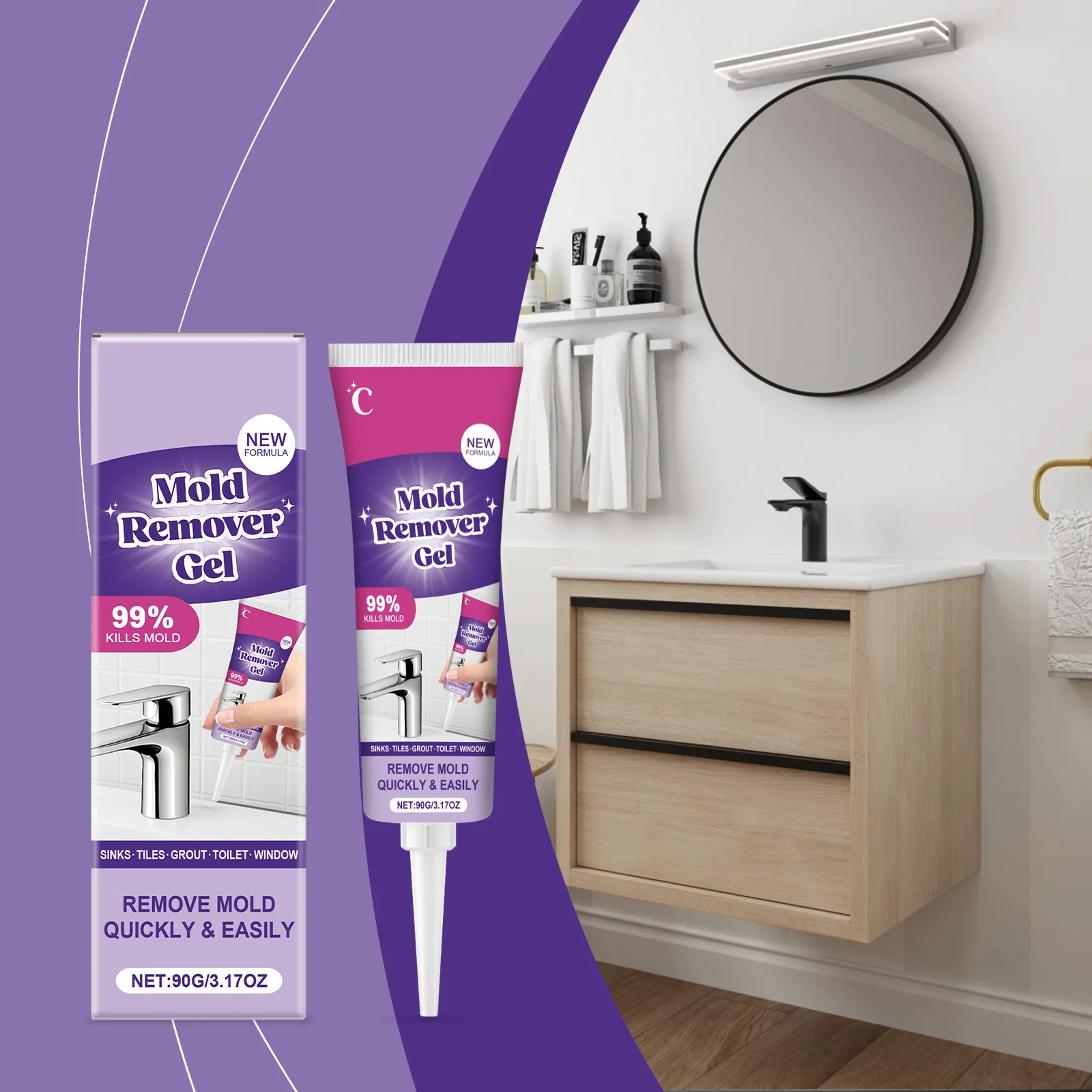 

Cleaner Gel Powerful Household Stain Remover Gel For Wall Tiles Floor Grout Sealant Bathroom Cleaning Kitchen Sinks Clean Paste