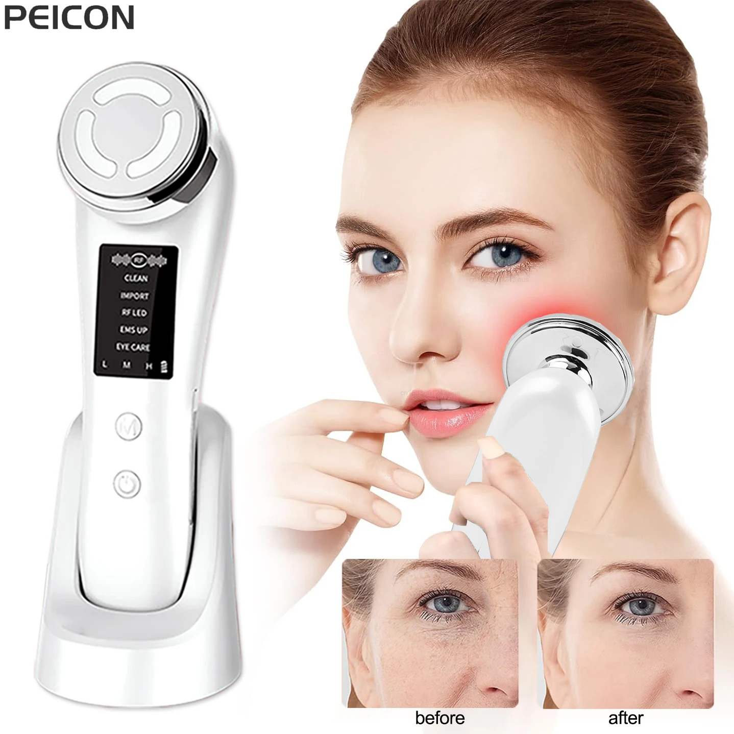 Masajeador Facial EMS, máquina de microcorriente para estiramiento Facial, antienvejecimiento, estiramiento de la piel