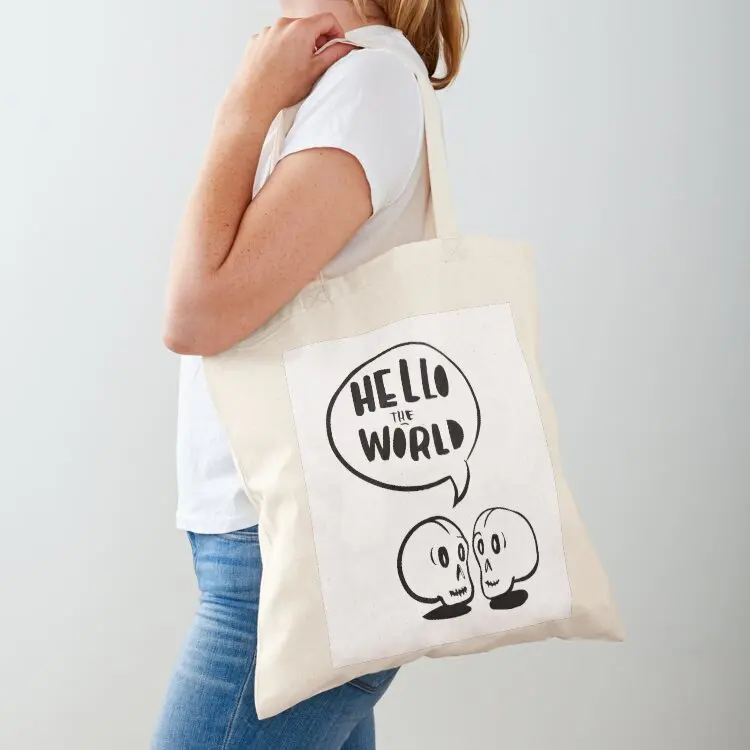 Hello the World Tote Bag supermarket folding bag Women's shopper bag sacs de shopping great