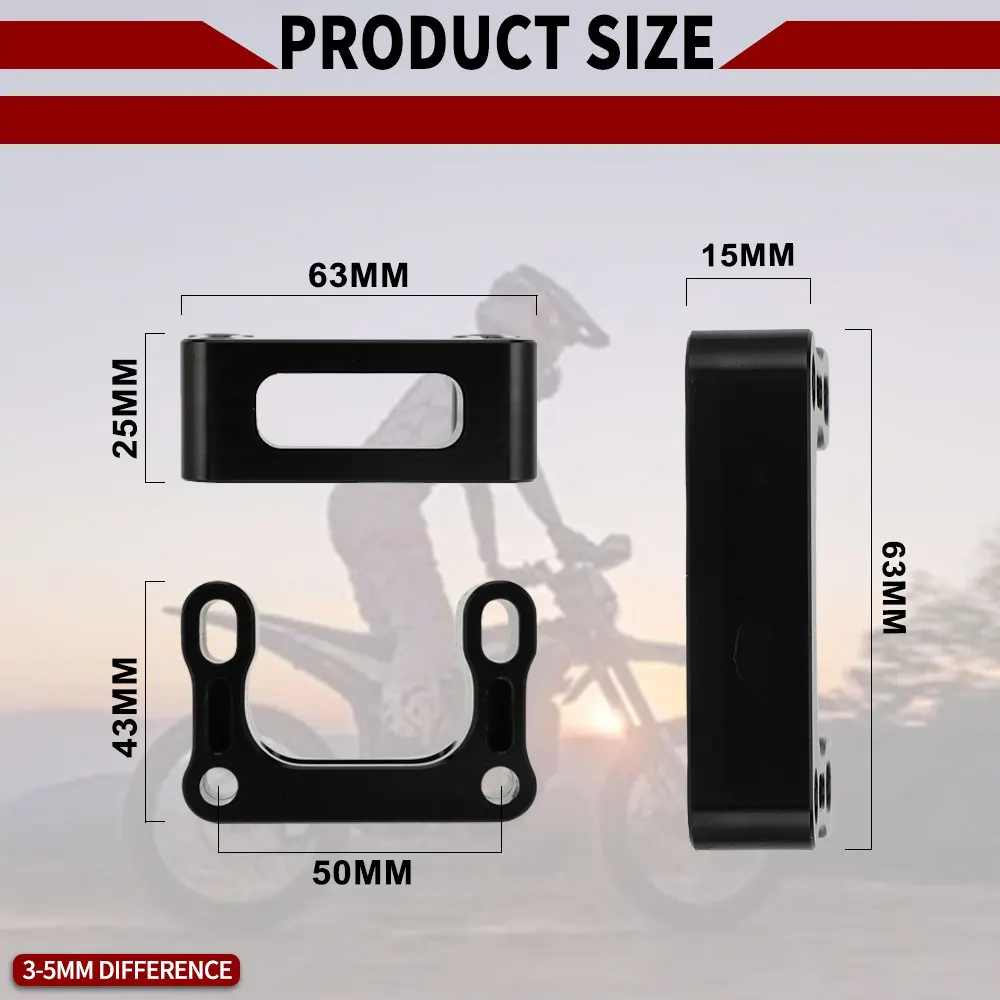 Motorcycle Handlebar Riser Head Up Raiser Adaptor 15mm 25mm For Surron Sur-Ron Sur Ron Lightbee Light Bee X S L1E Segway X260