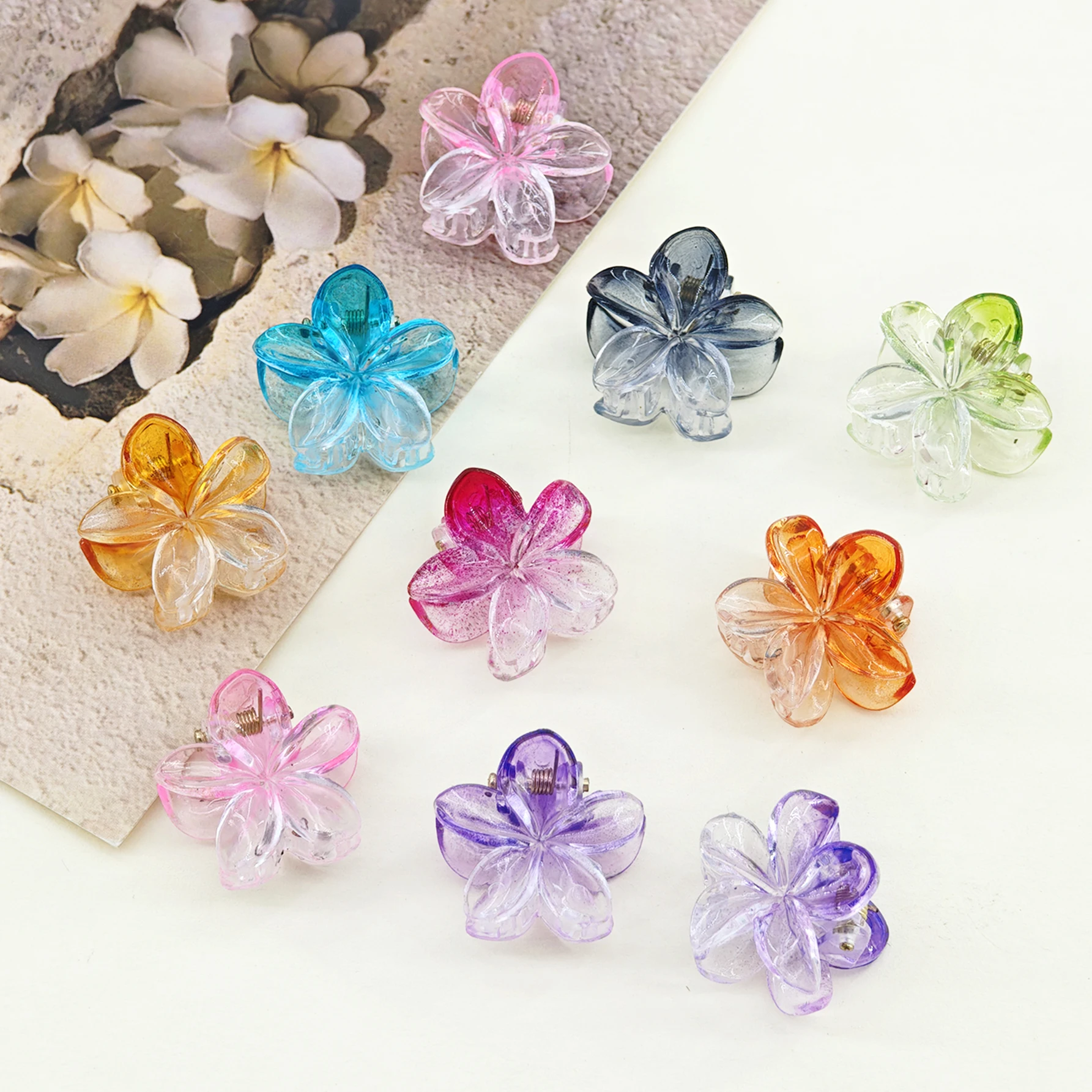 10 Stück gemischte Farben Narzisse Blumen Dekor Sommer Haarspange, schöne Y2K Stil Haarspangen Haar Flechten Manschetten Dekoration – Detail 8