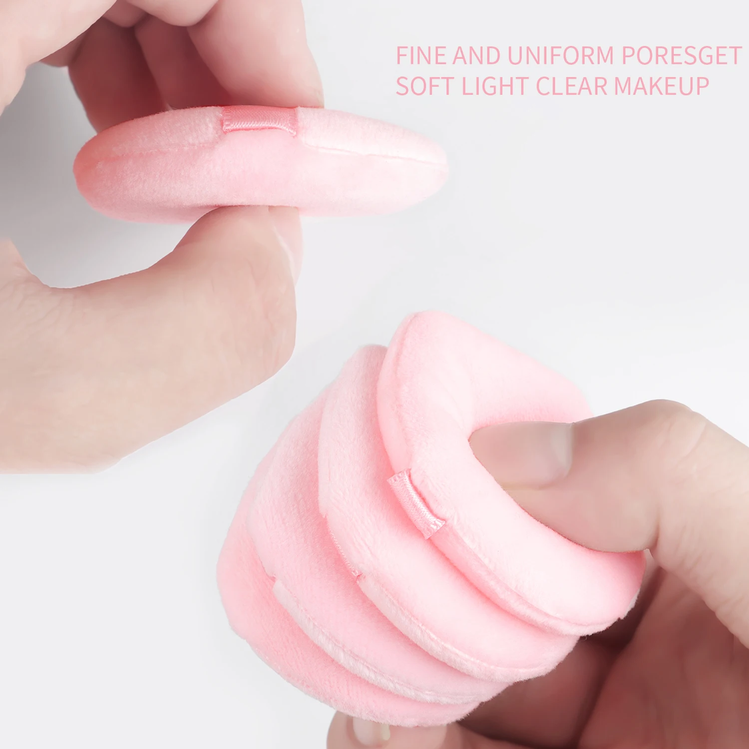 Flocking Powder Puff Double Face Makeup Set Puff Powder Replacing Round Fleece Fine Misty Powder Puff Round Powder Puff Makeup S