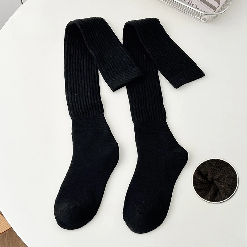 1/3/4 Paar warme, knielange Damensocken für den Winter, mit plissiertem, gestapeltem Design, knielange, lange Damensocken, dicke, warme, lange Socken, verdickte Socken, Socken, die über das Knie reichen, lockere Socken, warme Socken für Herbst und Winter, ideal für zu Hause. – Detail 8