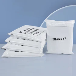 15Pcs 25x35cm White Plastic Express Bag THANKS Print Courier Bags Self Adhesive Shipping Envelope Poly Mailer Mailing Bag