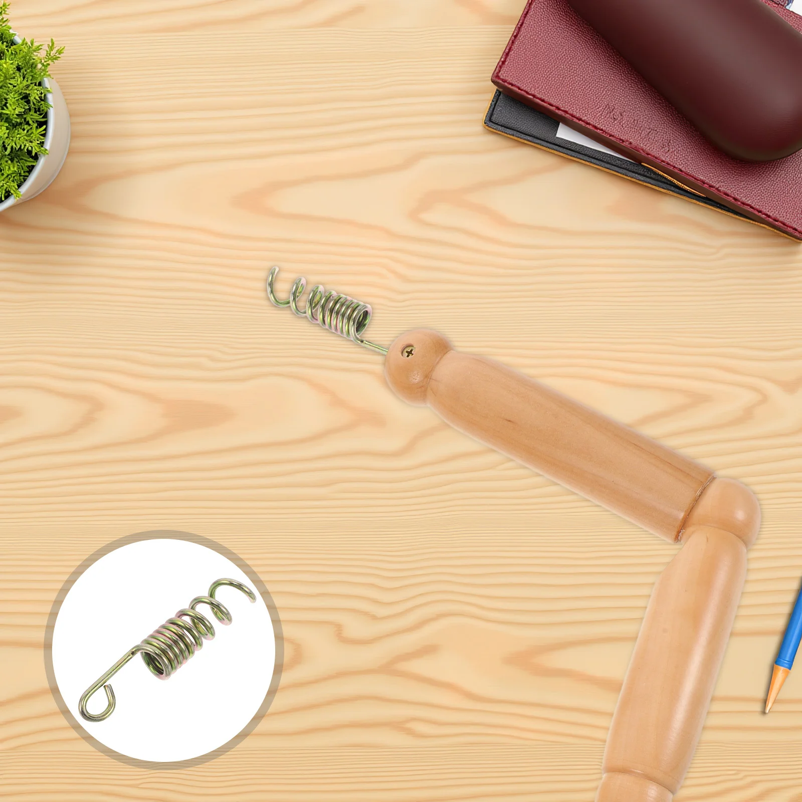 

2Pcs Replacement Spring Hook for Mannequin Arms Sturdy Wooden Joint Parts with Metal Connector Secure Wrist Fix for Retail