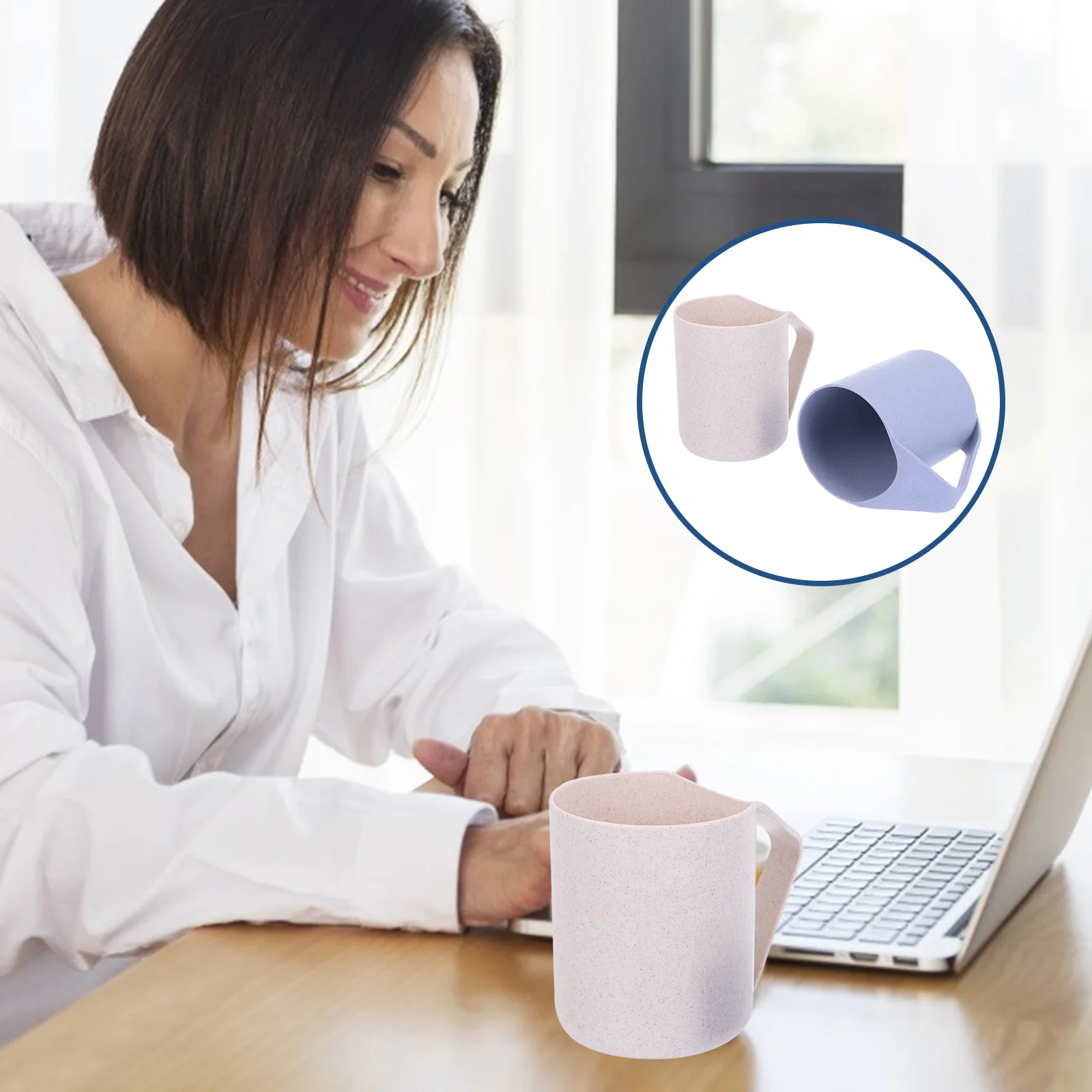 2 قطعة أكواب الغسيل المنزلية أكواب فرشاة الأسنان القش تصميم مدمج خفيف الوزن لتخزين معجون الأسنان ومشط الحمام المنظم #3