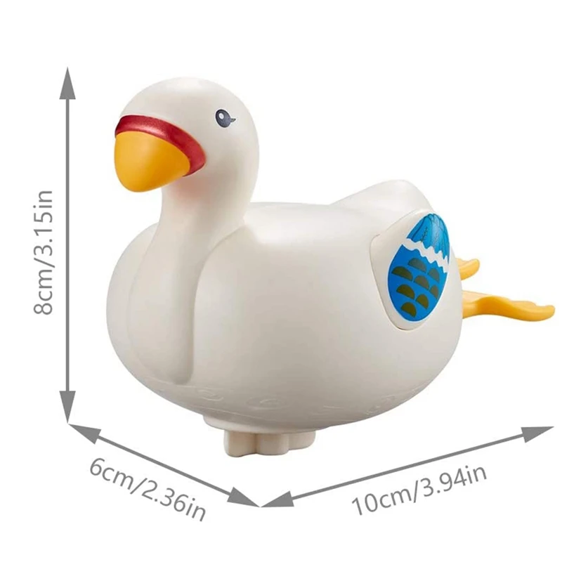 3PCS Cute Cartoon Little Swan Baby Bath Toys Floating Toddler Wind Up Bath Toys For Over 18 Months