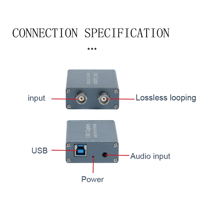 3-in-1 Video Capture Card AHD to USB Video Capture Card AHD TVI CVI Input and USB 3.0 Output 1080 60fps Capture Plug and Play