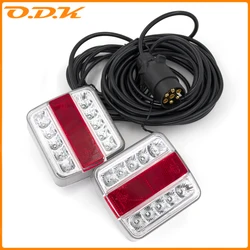 1Set 12V 10m Cable EN 7 Pin Brake light Rear Towing Trailer Lightboard Tail Light Stop License Number Plate Reflector Waterproof
