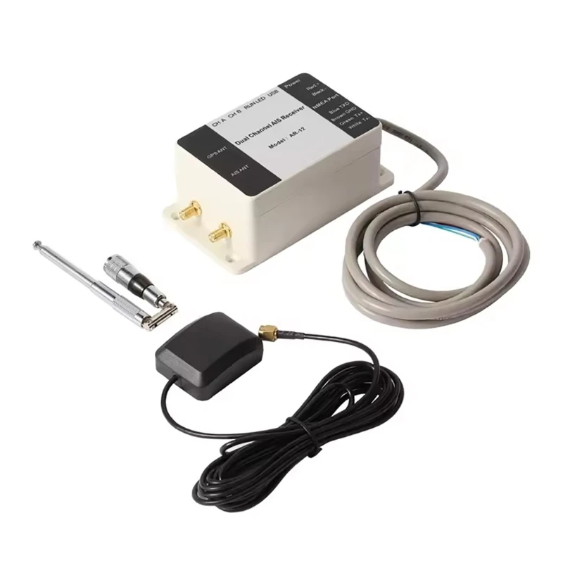 Marine AIS Receiver with Data Monitoring & LED Position Indicators High Precisions AIS Receiver for Yachts & Cargo Ships