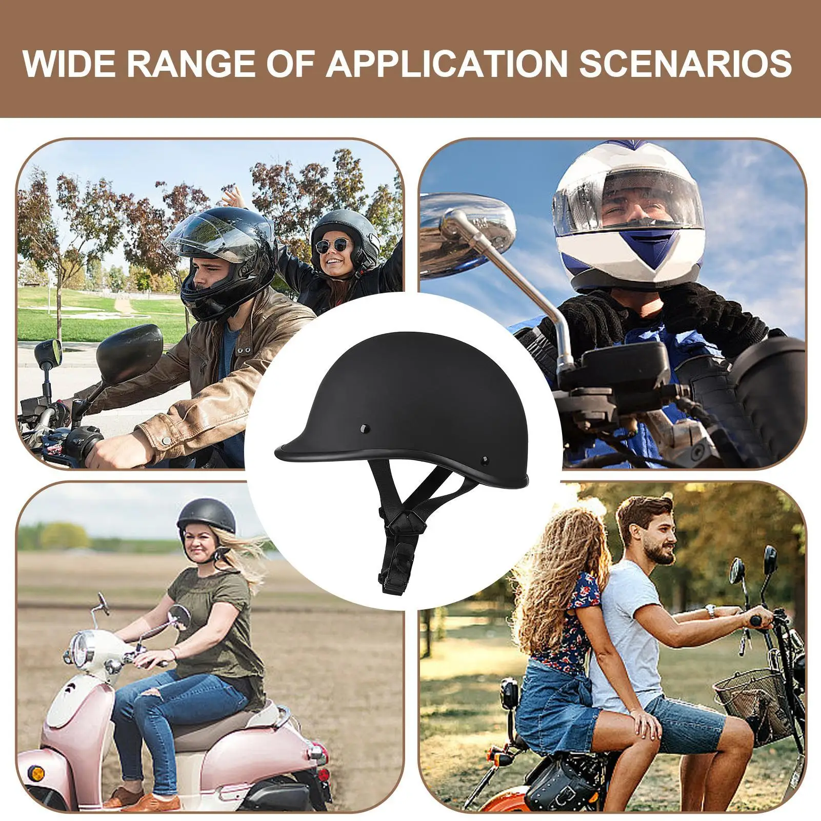 

Lightweight Motorcycle Hat Ventilated Motorcycle Hat Safe Device Vintage Comfortable Protector For Travel Men Road Trip