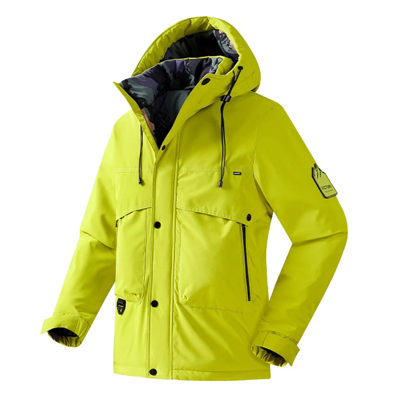 Outdoor Jacket Man Thick Warm Hooded Coat Softshell Windproof Winter Parkas Loose Coat Man Hiking Camping Outwear Windbreaker