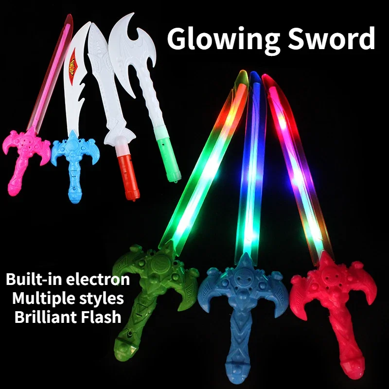 LED Luminous Plastic Sword Light Up Toys Flashing Sticks Design Party Supply Kids Children Birthday Gift LED Glowing Toys