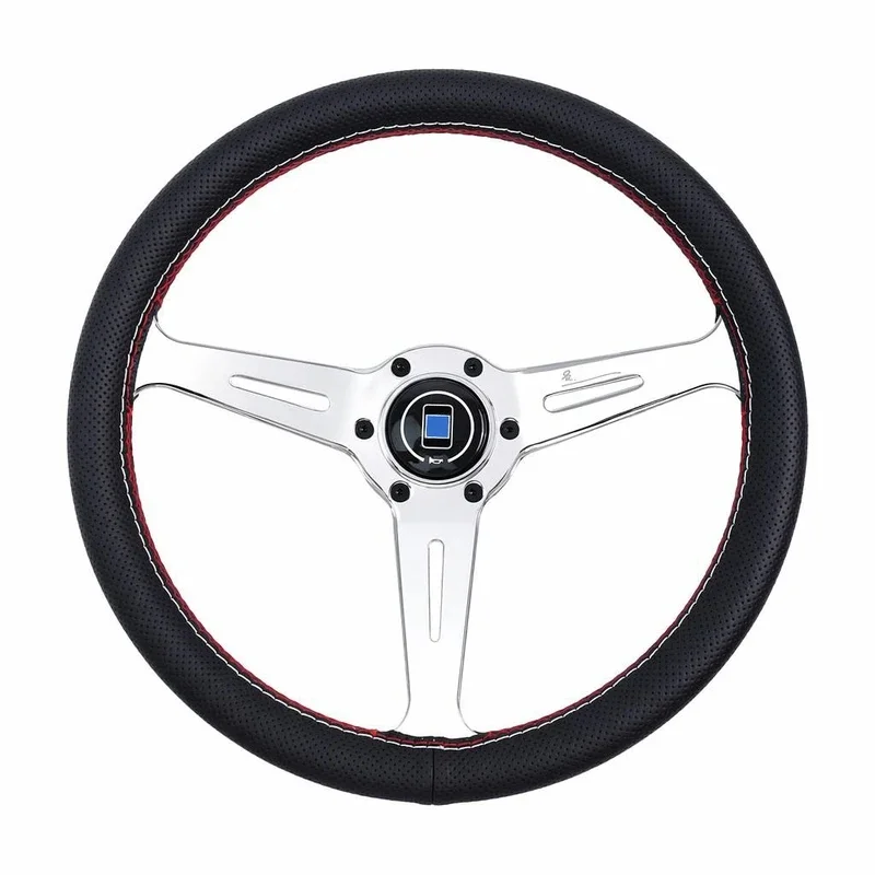 High Quality 350MM 14 Inch Sport Drift Steering Wheel Black Leather Aluminum Alloy Car Modified Steering Wheel With 5MM Bracket