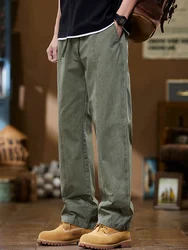 New Men's Baggy Straight Oversize Male Cargo Pants Green Khaki All-match Work Wear Mopping Training Casual Streetwear Trousers