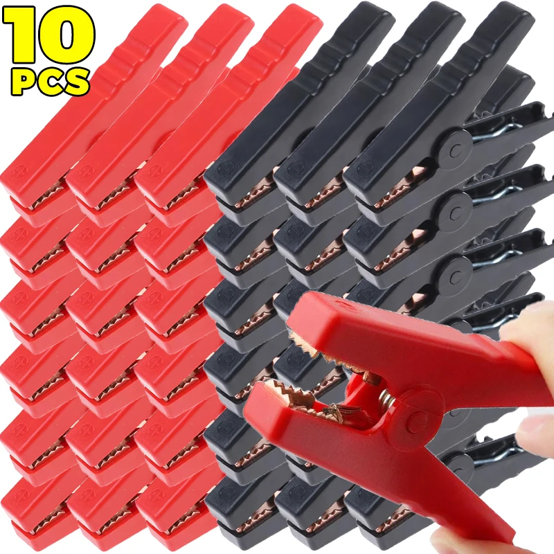 

1/10pcs 100A Insulating Alligator Clip Large Heavy Duty Alligator Clip Car Battery Charger Crocodile Clamp Test Connector Clips