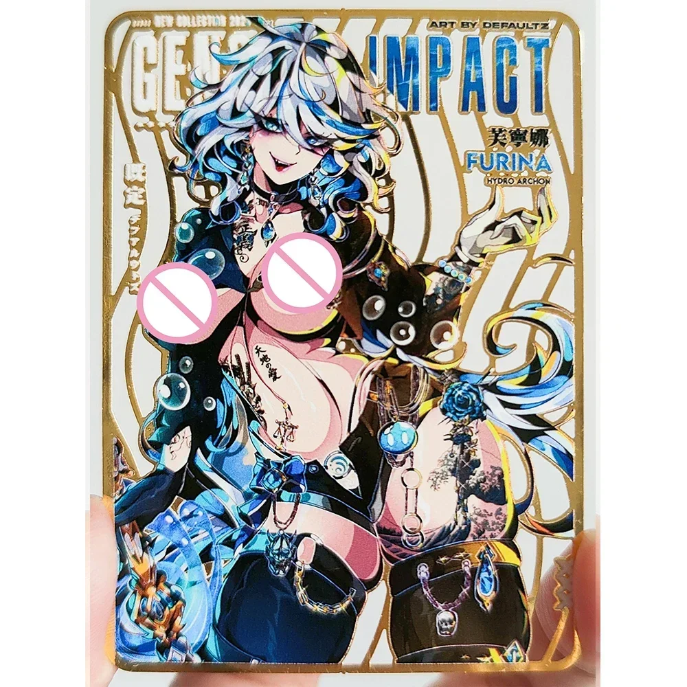 Anime Goddess Story DIY ACG Collectible Cards Boys Play Toys Birthday Gifts Tsunade Albedo Kurumi Sexy Metal Card 28PC/Set