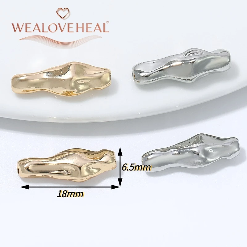 schmuckherstellung zubehör,perlen für schmuckherstellung,18x6,5mm massive geschmolzene Textur-Röhren-Abstandshalterperlen, 18K vergoldetes Messing, lange Nudel-Abstandshalter für Armbänder,Halsketten und Schmuckzubehör – Detail 17