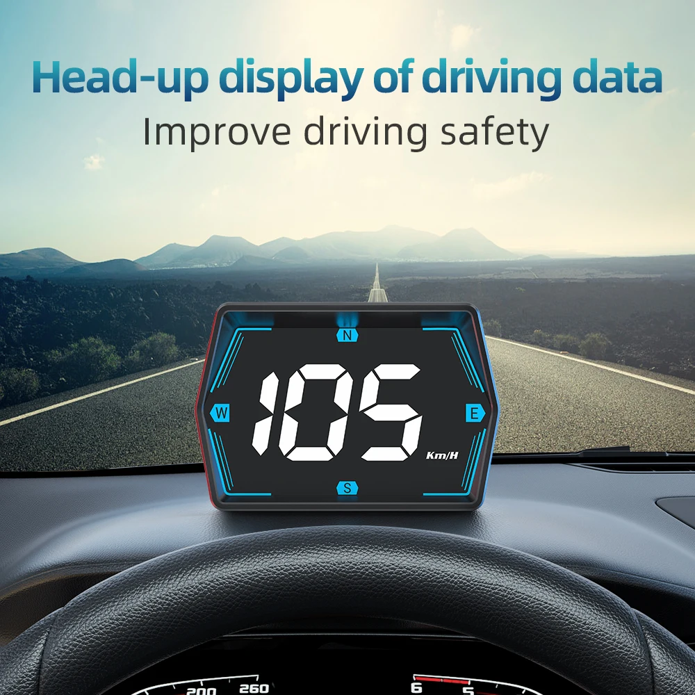 

G20 HD GPS Car Digital Speedometer HUD Universal Head-Up Display Eletronics Speed Alarm Gadgets USB Plug For All Cars w/ bracket