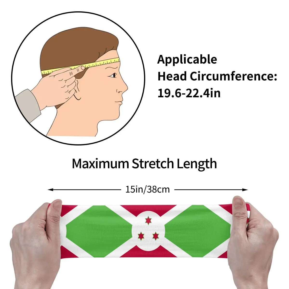 Headband Burundi Flag Headwrap Hairband for Tennis Gym Fitness Headwear Hair Accessories