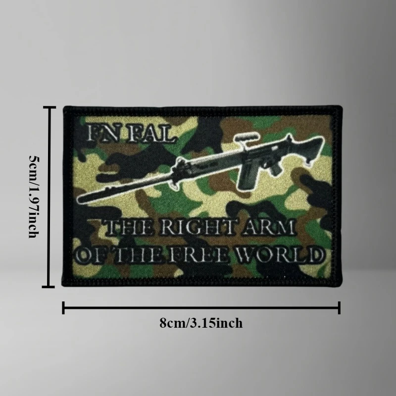 FN FAL بندقية التكتيكية المعنويات شارة مطبوعة التصحيح على الملابس هوك حلقة جرس OFFERATOR العسكرية بقع حقيبة الظهر الملحقات ملصق #4