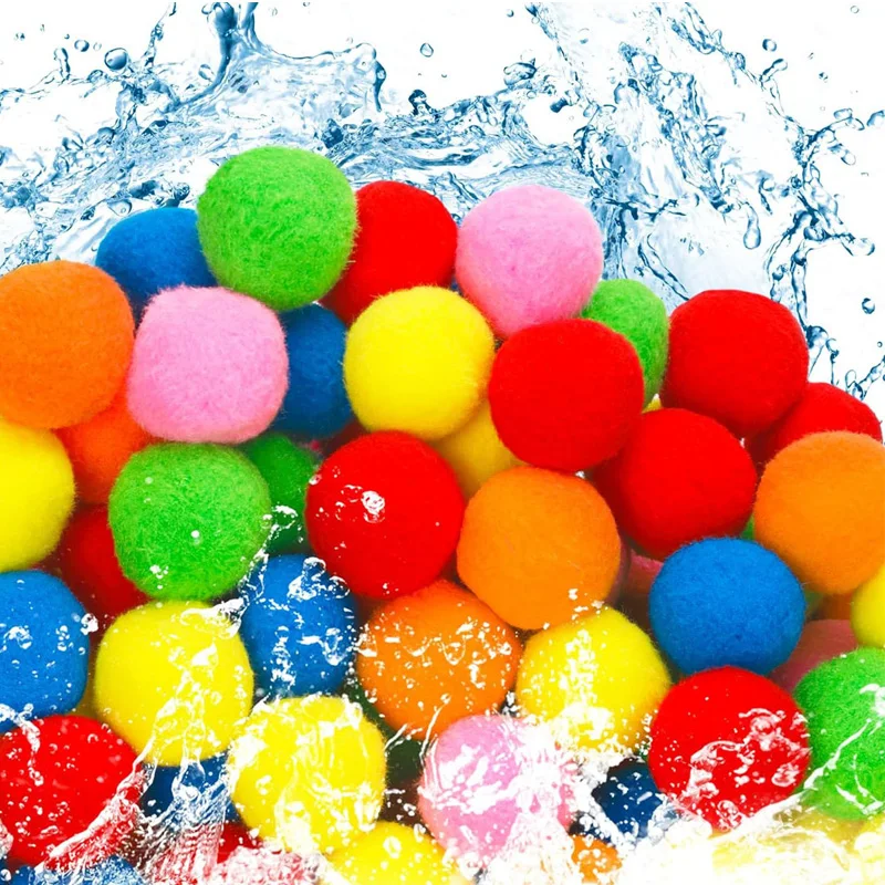 60/30Pcs Water Soaker Balls Reusable Sponge Water Balloons Cotton Splash Toys for Pool Beach Outdoor Summer Swimming Games Toy