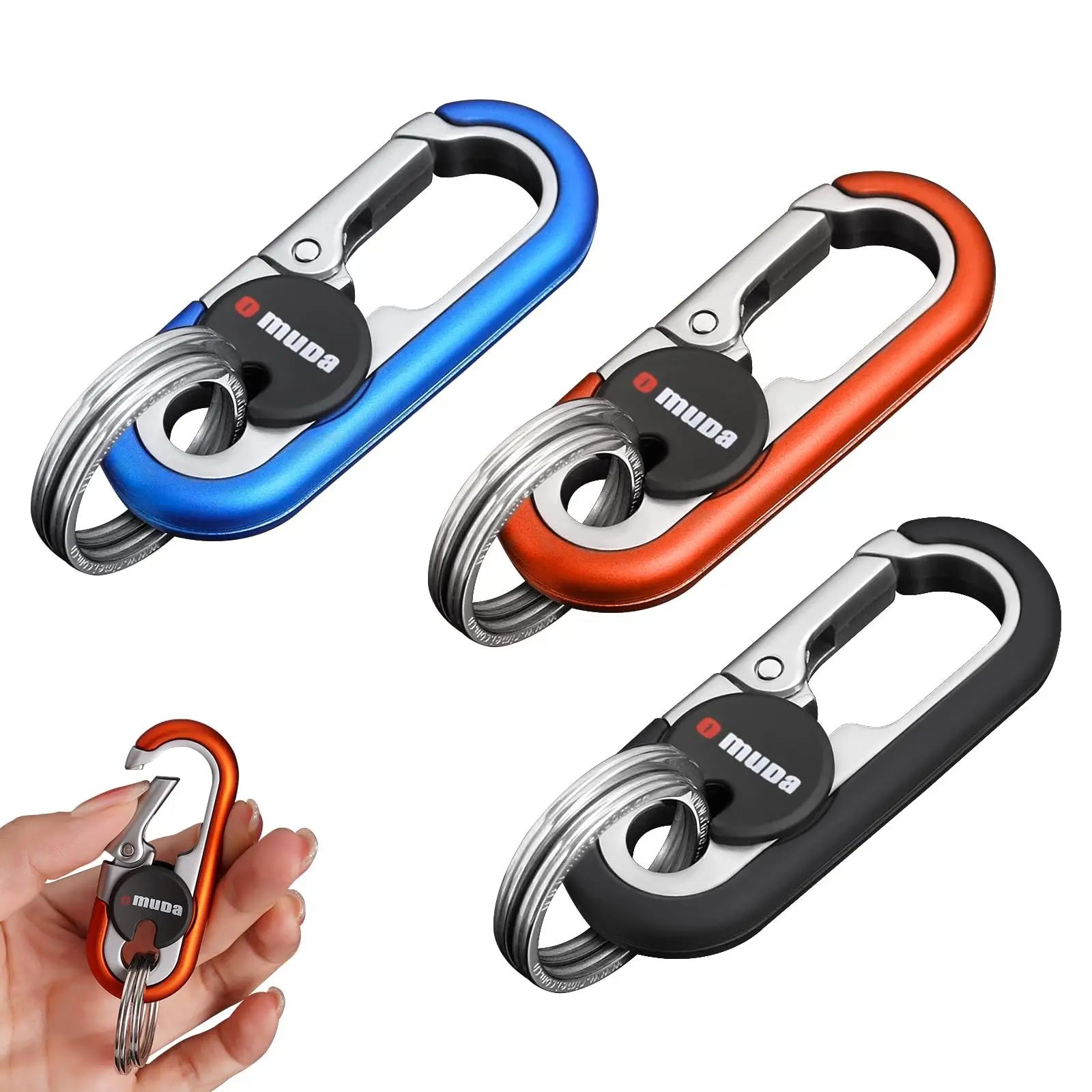 Car Key Buckle Stainless Steel High Quality Keys Ring Key Chain Hook Outdoor Carabiner Climbing Metal Keyfob for Men Gift