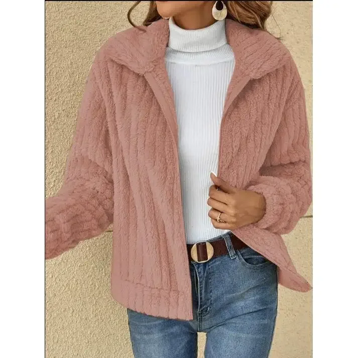 

Everyday Plush Cardigan 2025 Women's Striped Long Sleeve Notch Collar Winter Essential Comfort