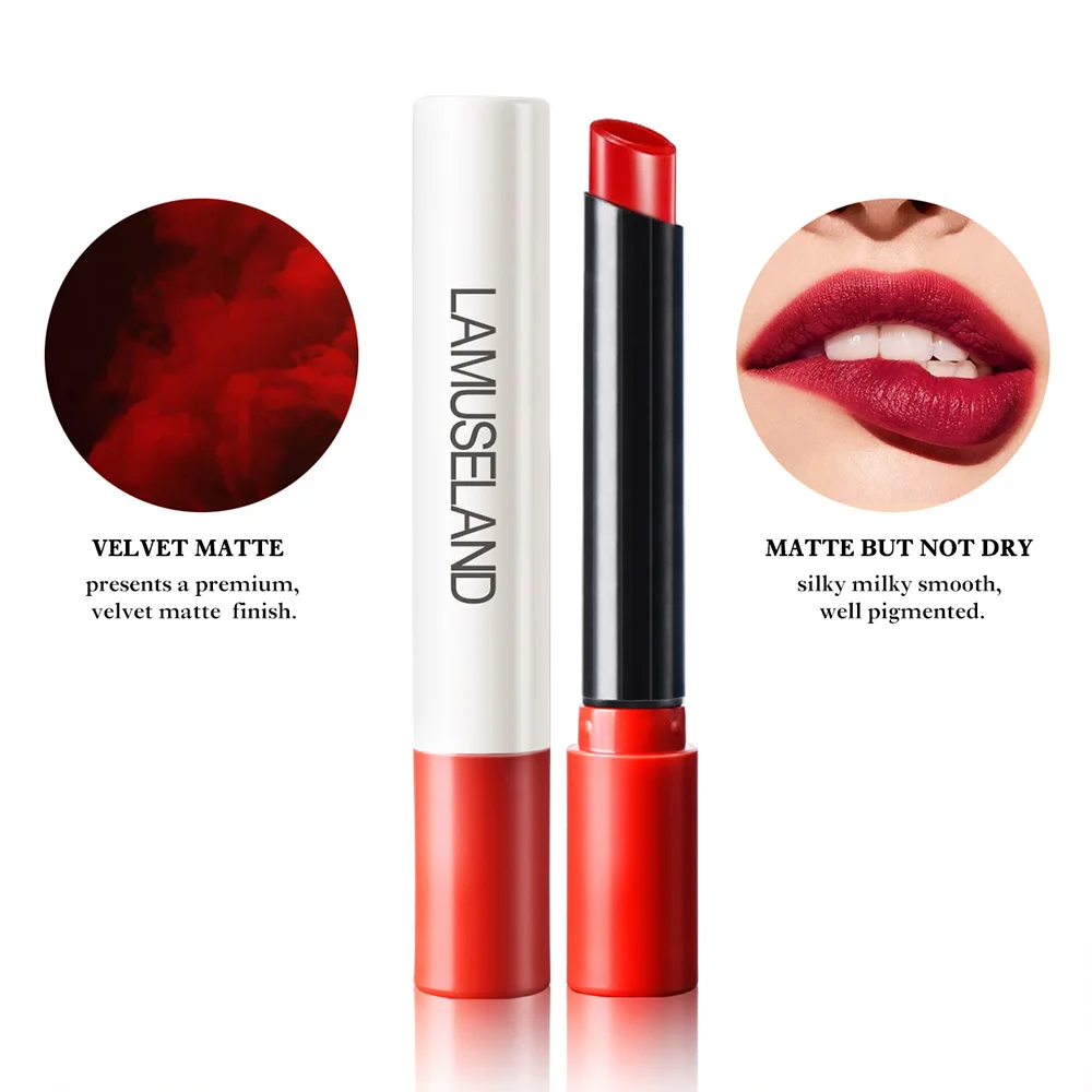 Fluwelen Matte Fluwelen Textuur Lippenstift Gladde Non-Stick Lip Formule Beroemdheid Keuze Must-Have Waterdichte Non-Stick Natuurlijke Make-Up